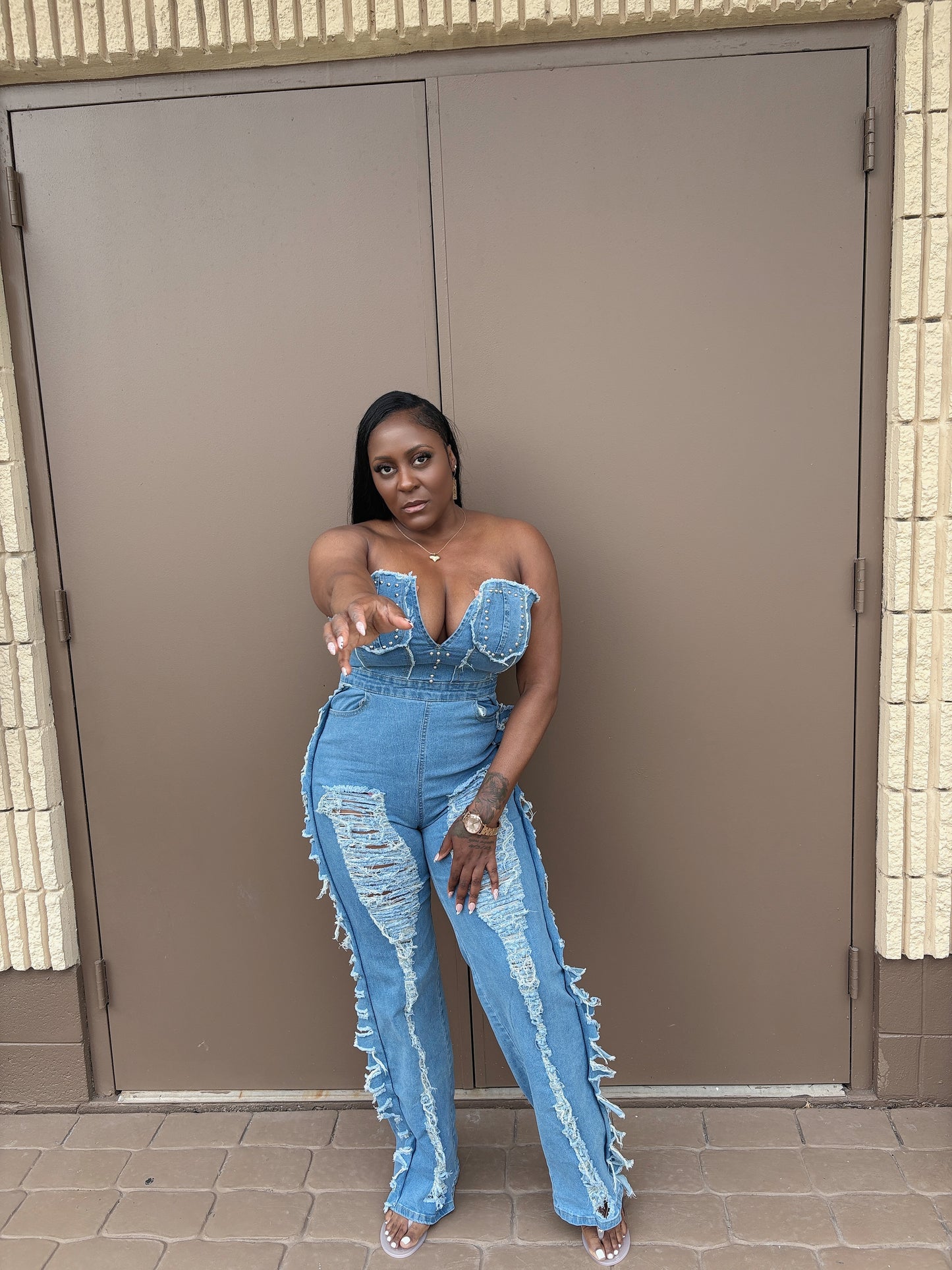SereniSuite- Denim Jumpsuit