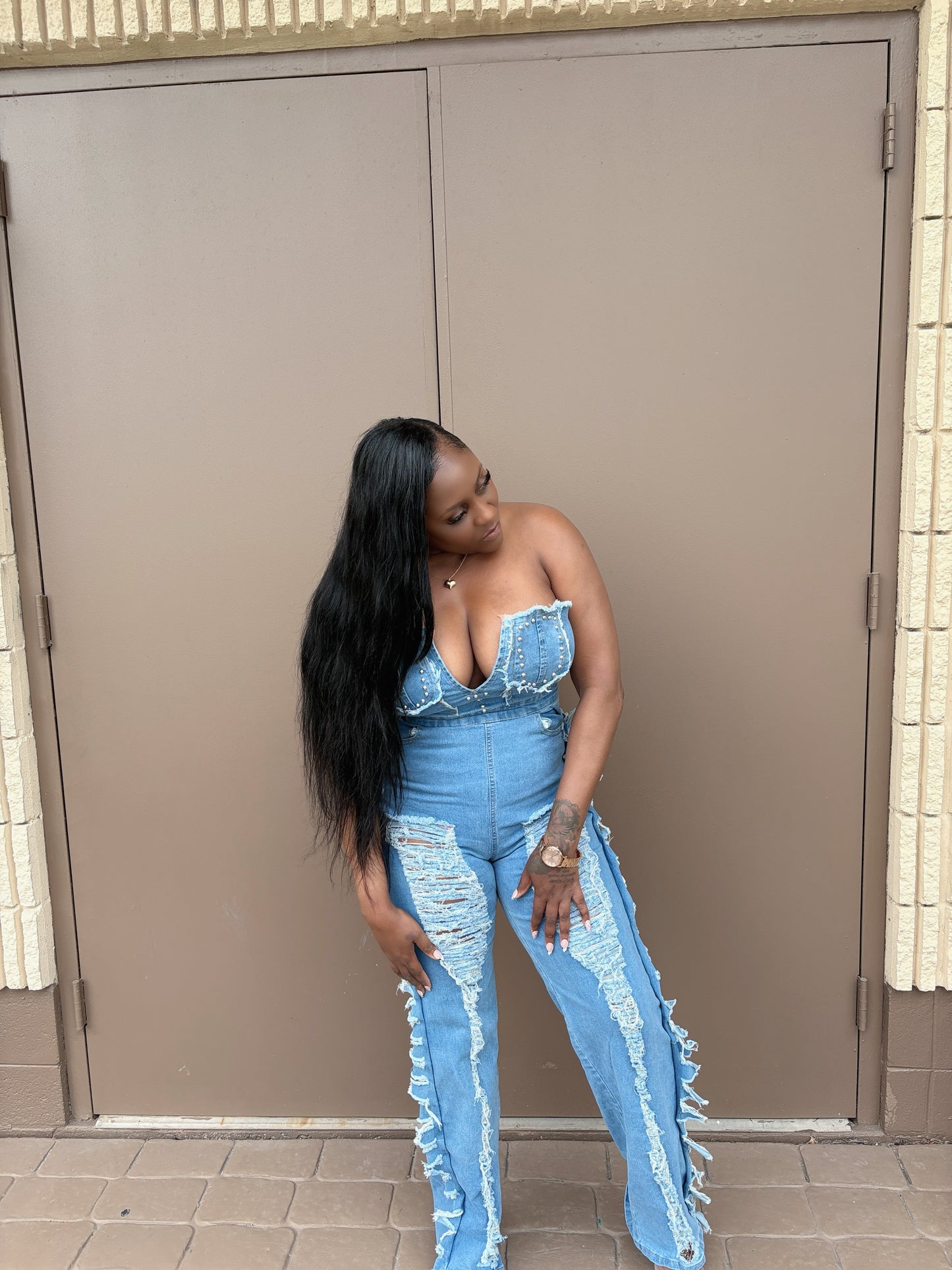 SereniSuite- Denim Jumpsuit