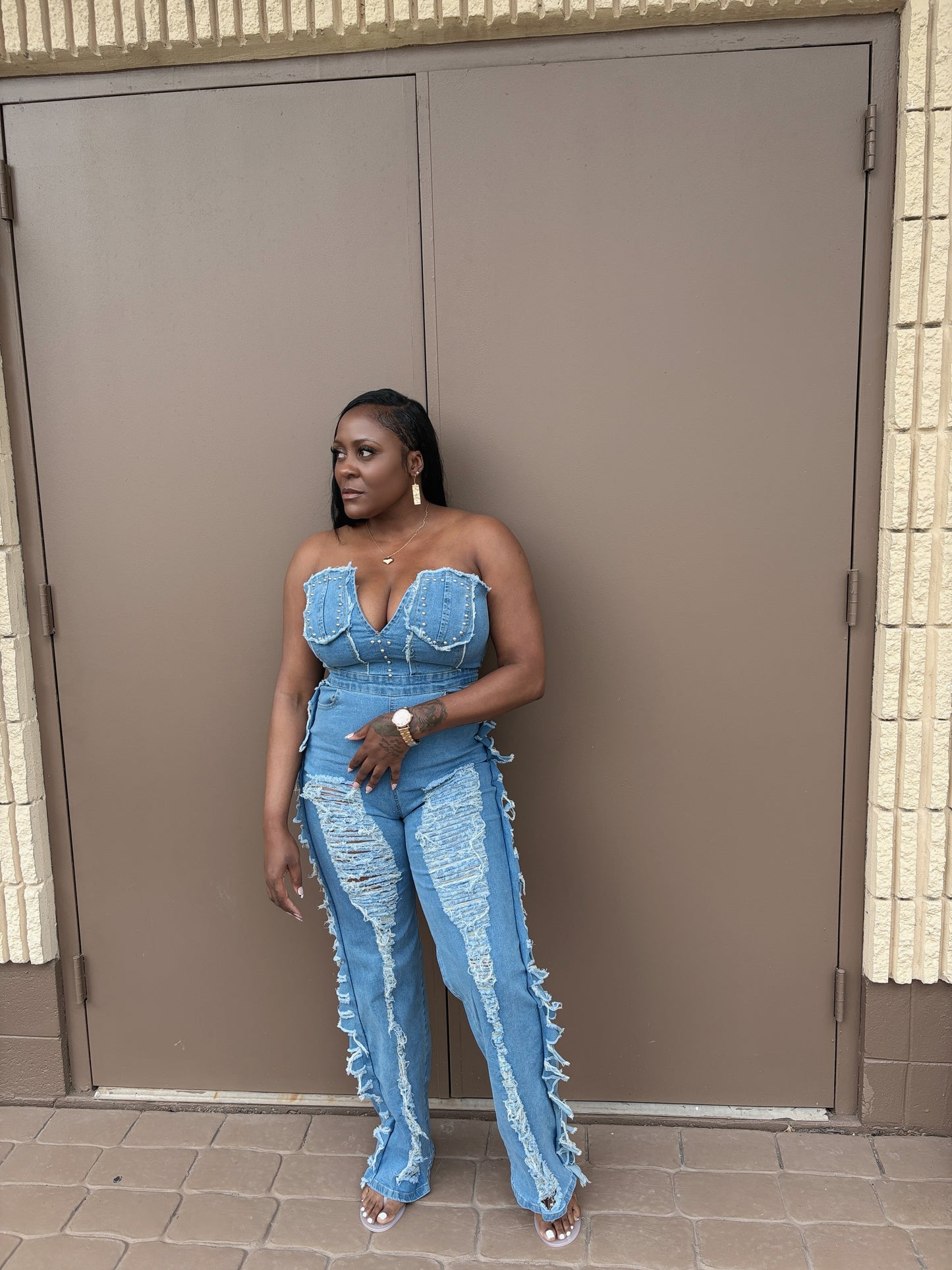 SereniSuite- Denim Jumpsuit