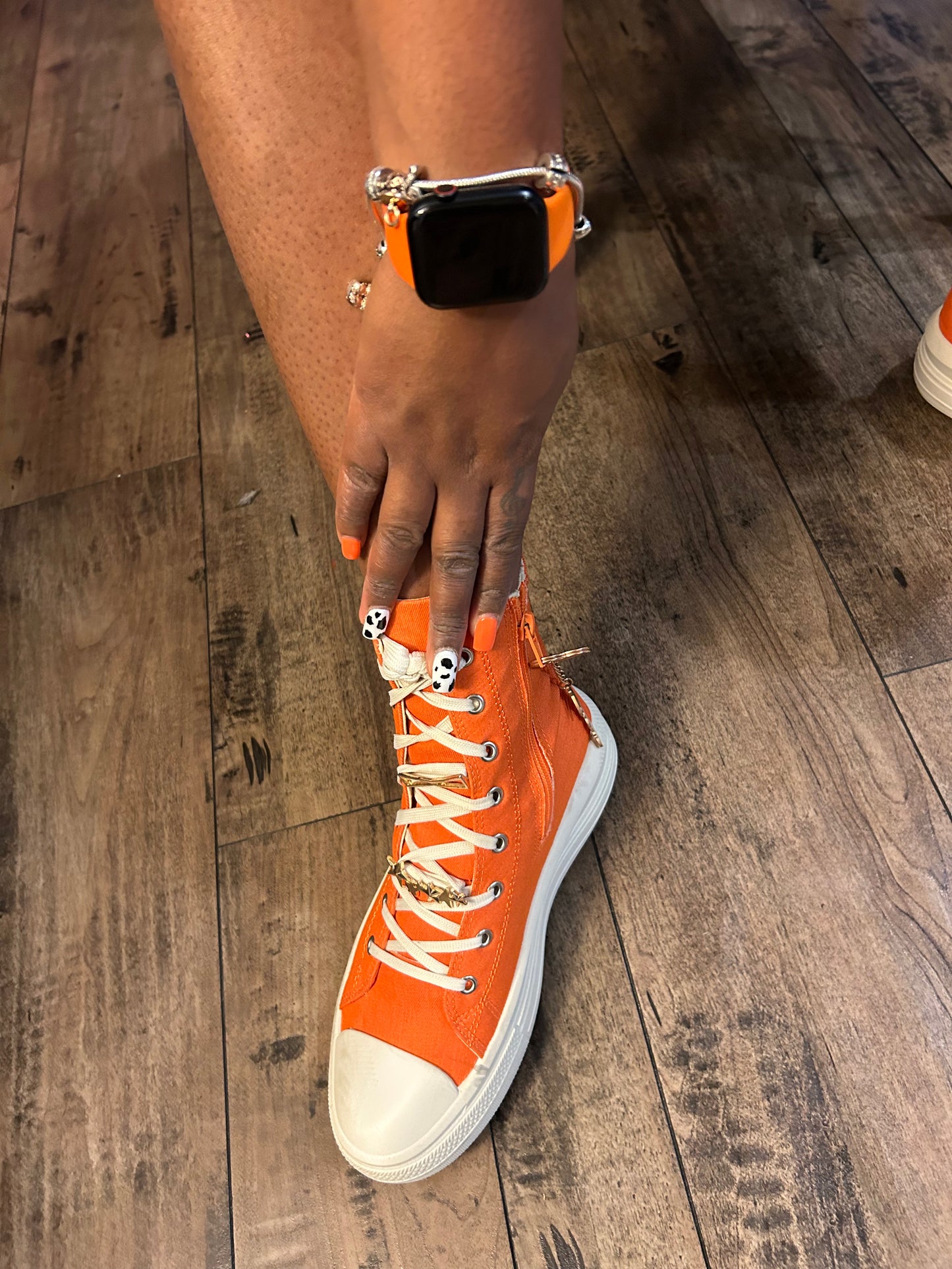 Orange sneakers