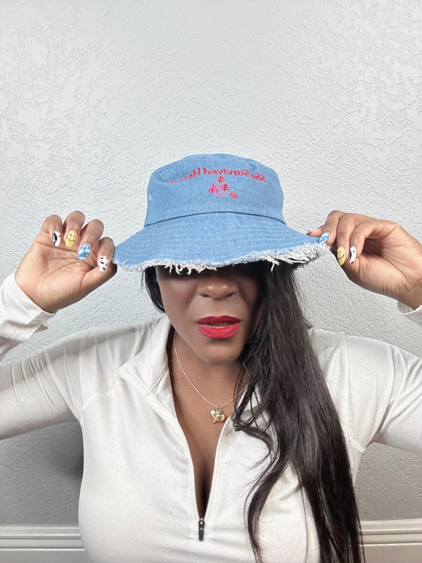 distressed hat