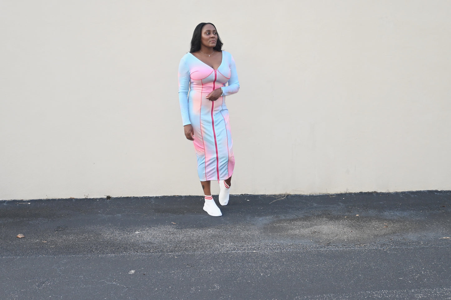 dress with zipper