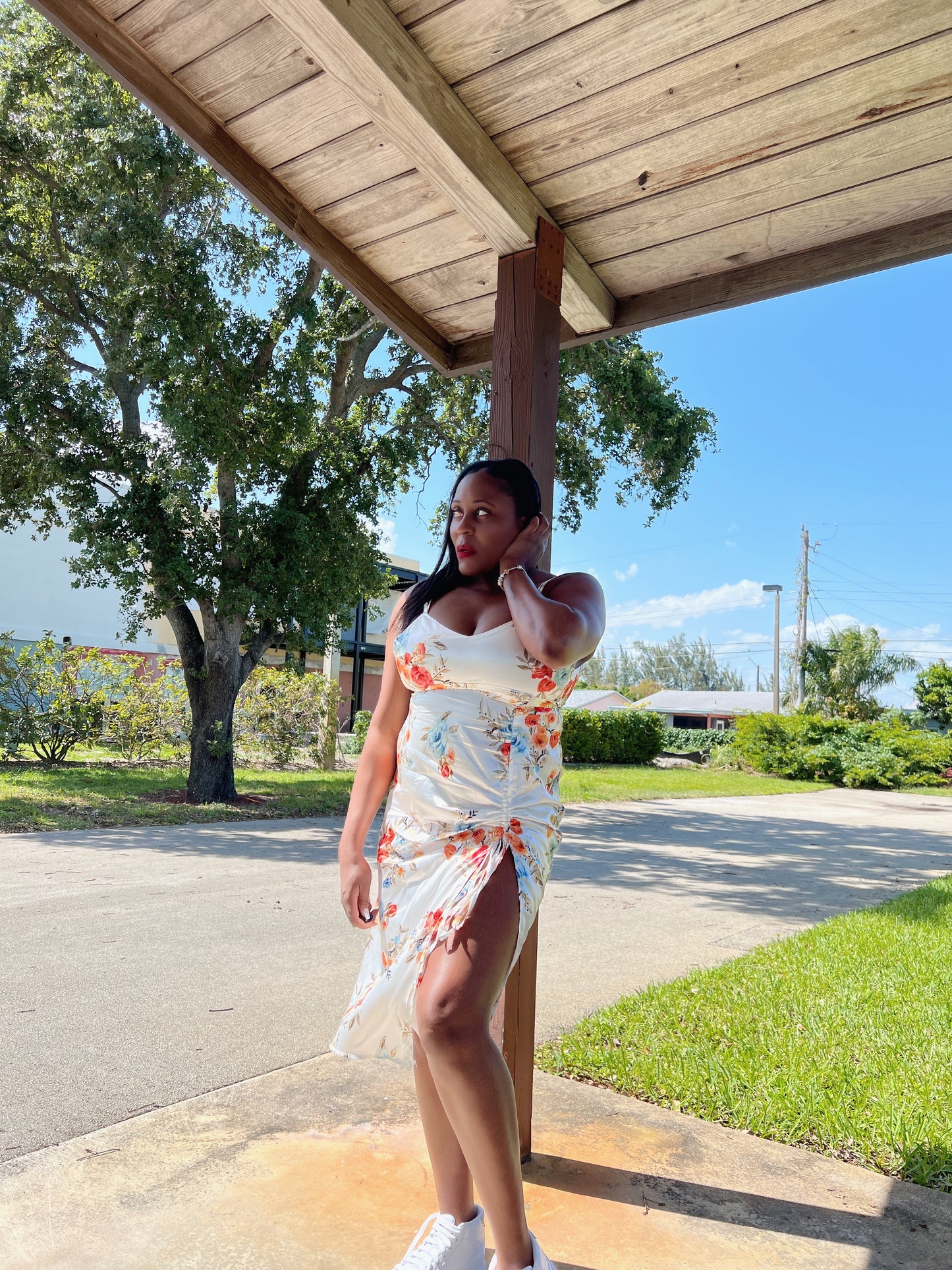 White cotton summer dress for women, ideal for beach vacations.