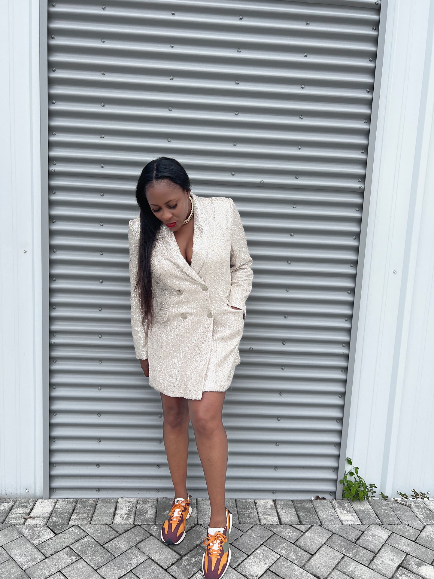 sequin blazer dress