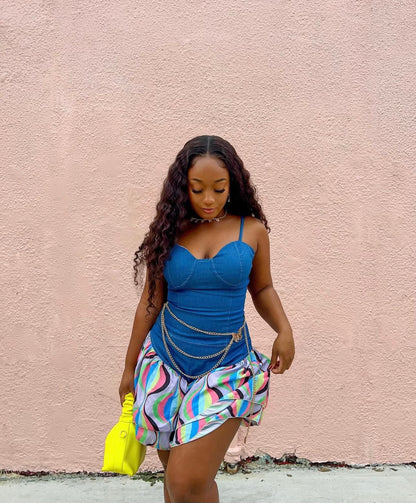 Can’t Shake Me | Denim Romper
