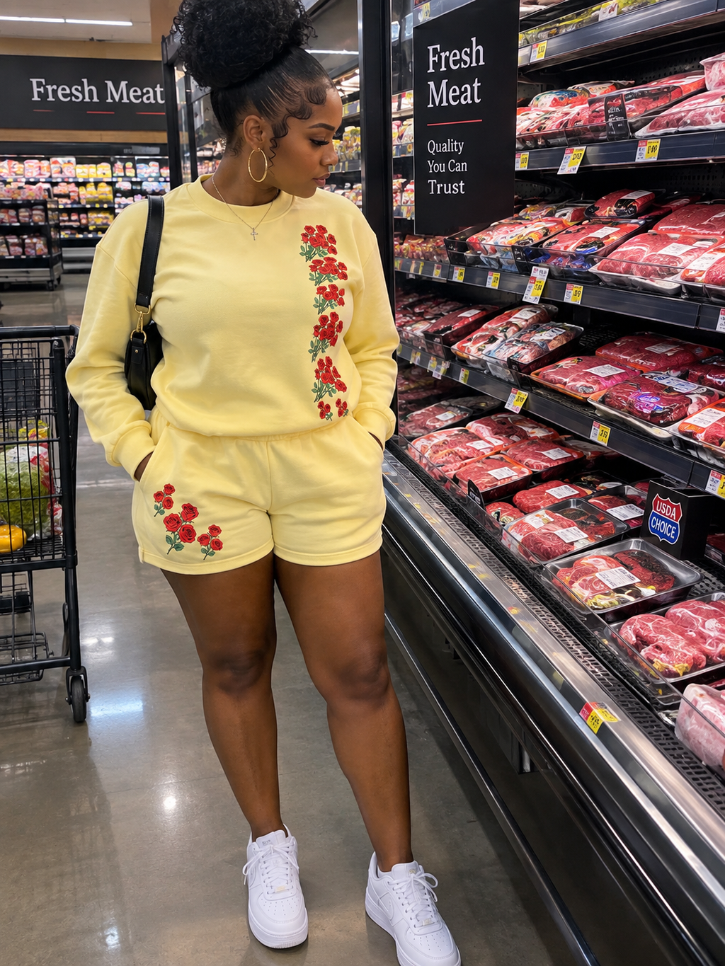 Comfy Rose Drawstring Sweatshorts