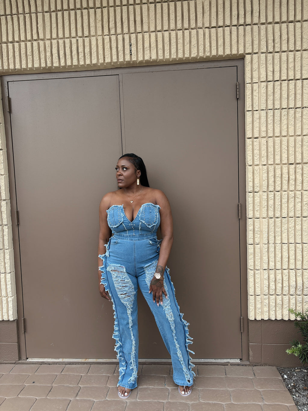 SereniSuite- Denim Jumpsuit