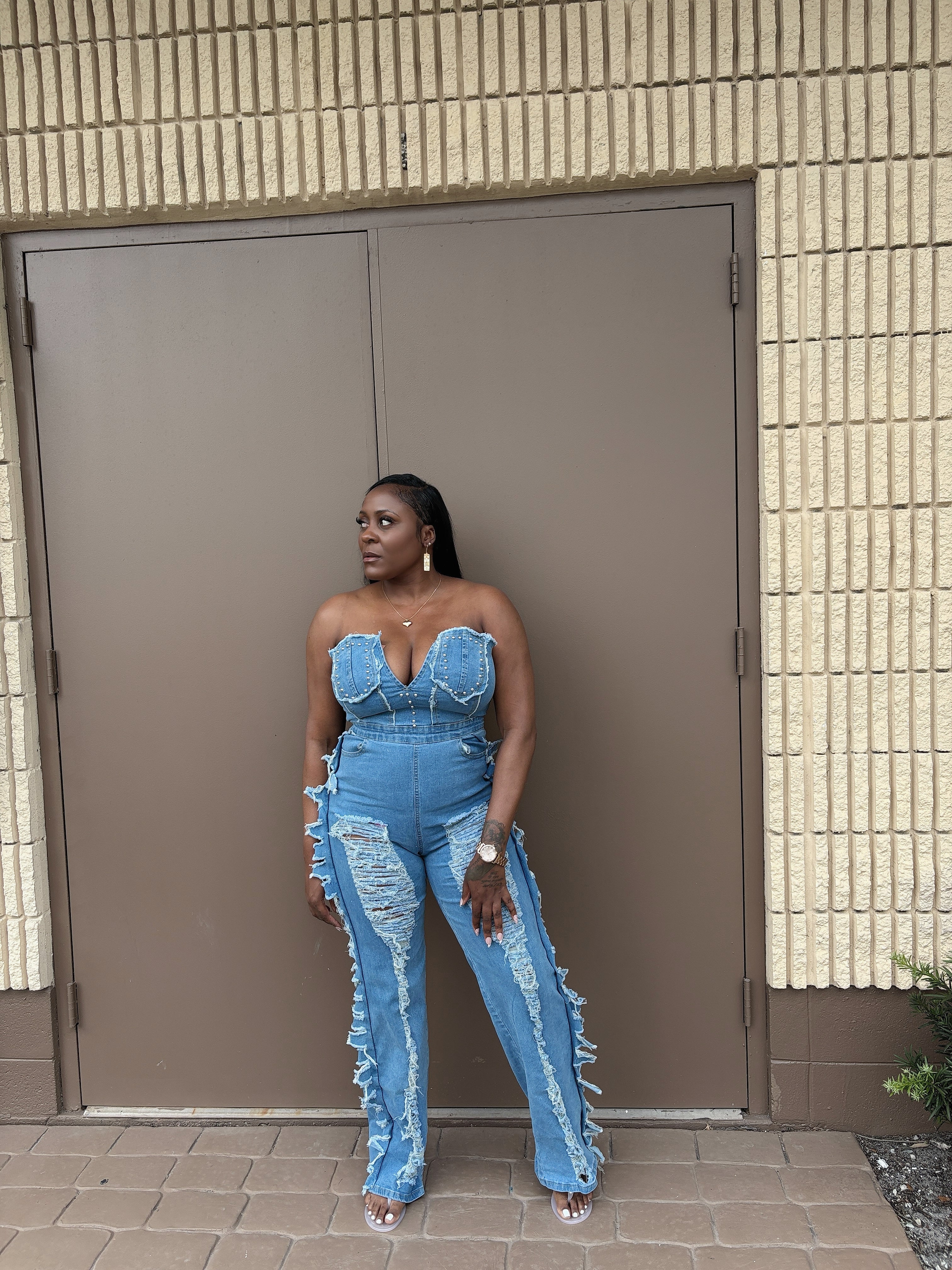 SereniSuite- Denim Jumpsuit