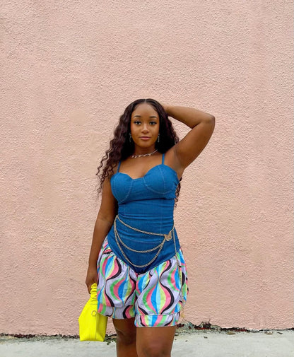 Can’t Shake Me | Denim Romper