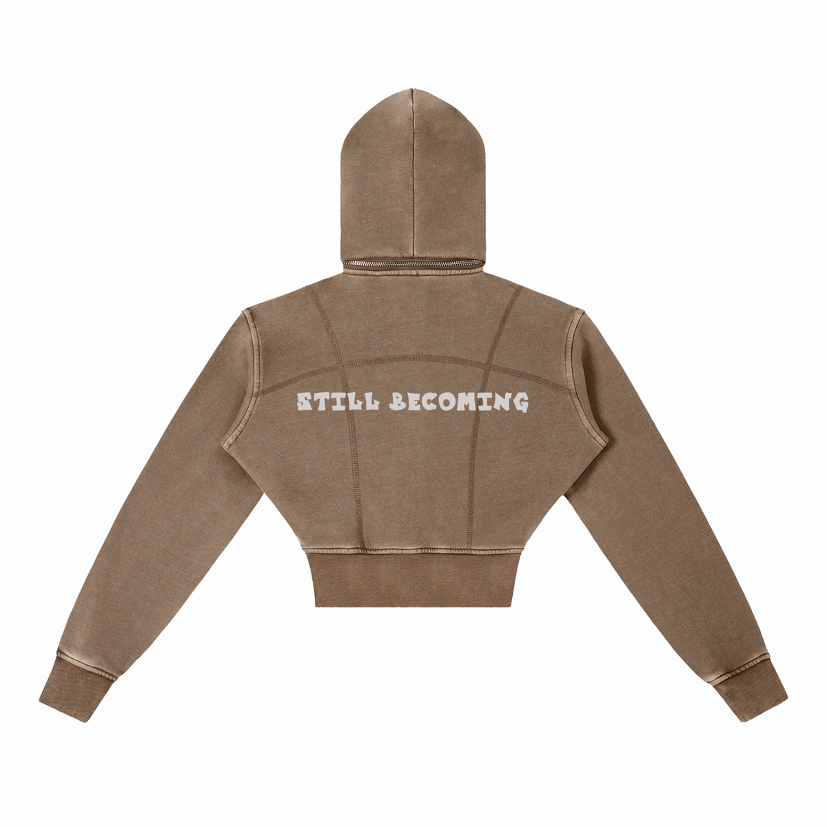 Vintage Washed Cropped Fleece Hoodie