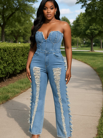 SereniSuite- Denim Jumpsuit