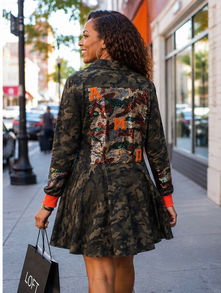 ARMY FATIGUE MINI DRESS 