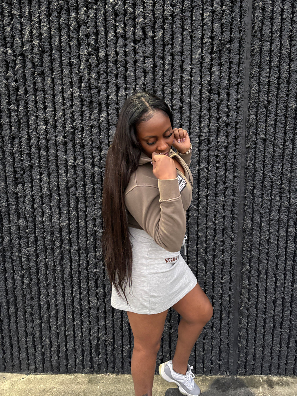 Vintage Washed Cropped Fleece Hoodie