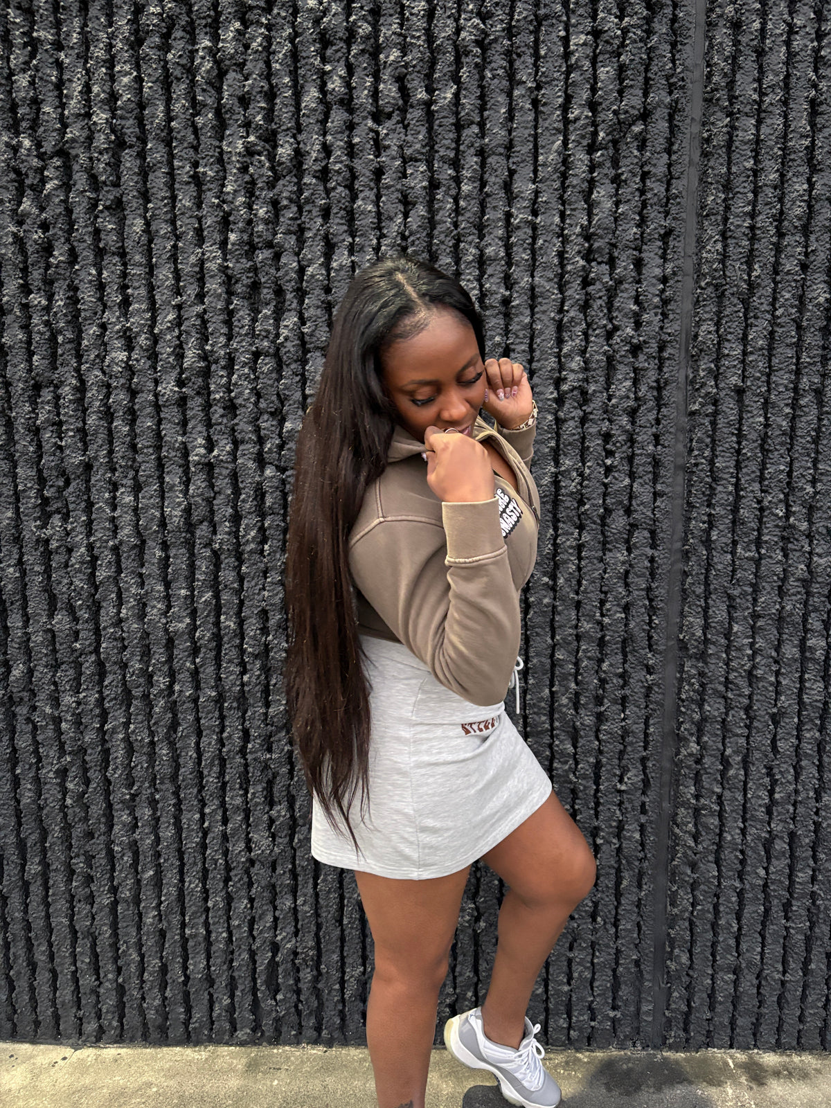 Vintage Washed Cropped Fleece Hoodie