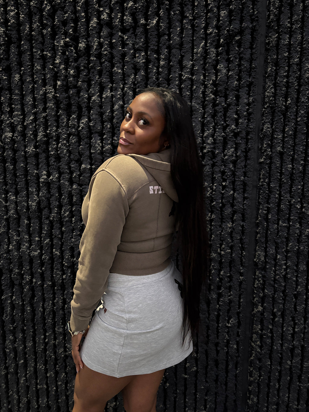 Vintage Washed Cropped Fleece Hoodie