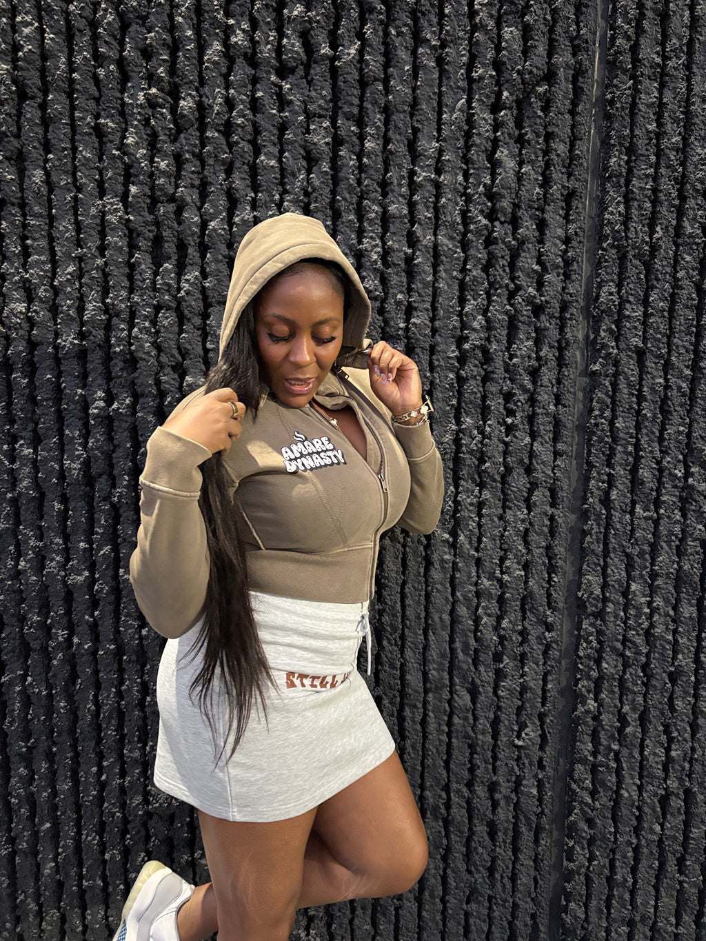Vintage Washed Cropped Fleece Hoodie