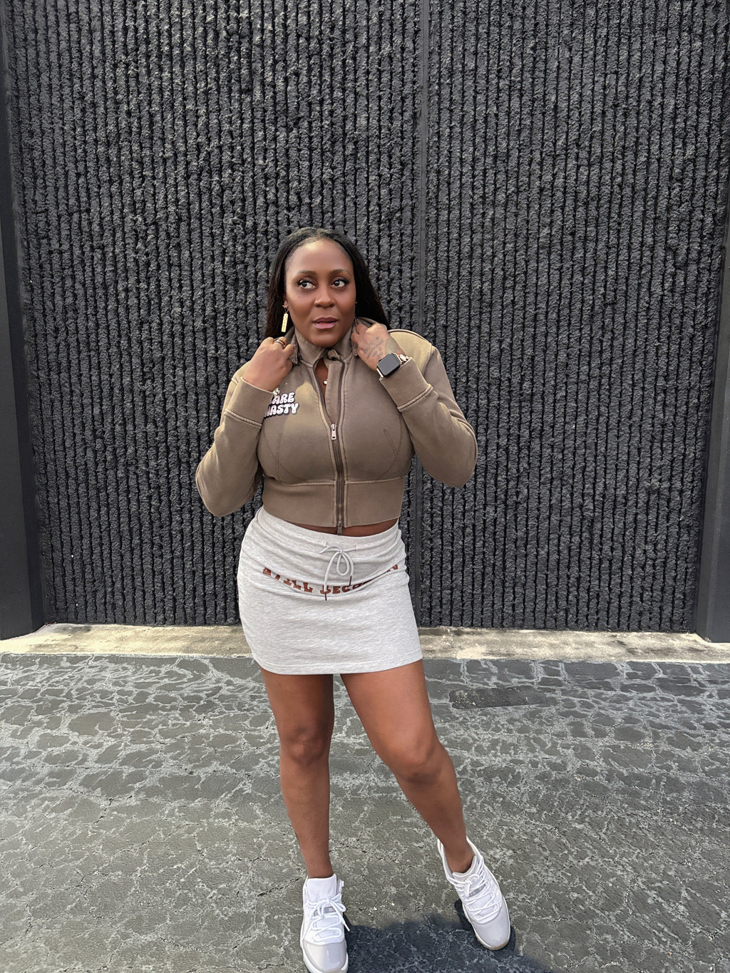 Vintage Washed Cropped Fleece Hoodie