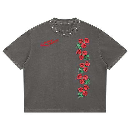 UNSHAKEN Vintage Rose Studded Tee