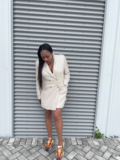 sequin blazer dress